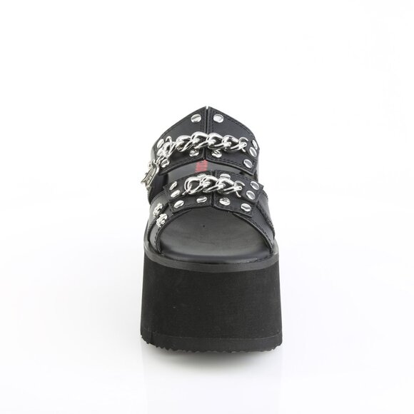Skull Chain Platform Chunky Slide Sandals - Picture 3 of 5